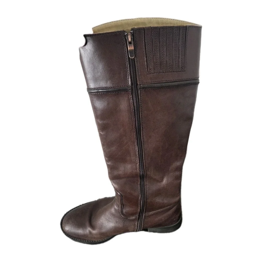 Bussola Trapani Tall Brown Leather Riding Boots Equestrian Knee High EU 38 US 7